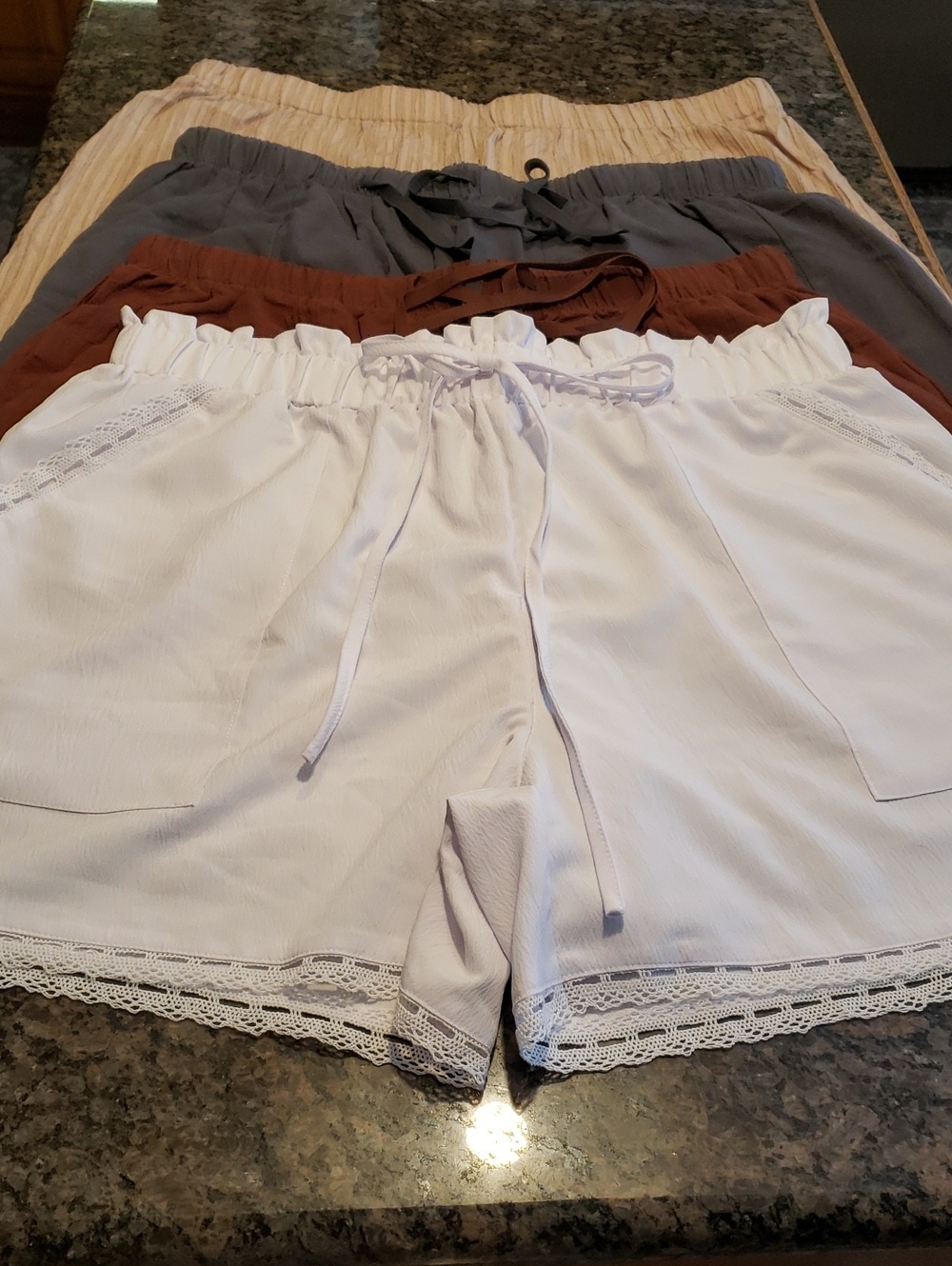 Lot Of 4 Pairs Of Brand New Women's Draw String Shorts